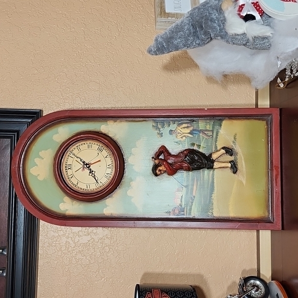 VINTAGE MAN GOLFER OPEN CLOCK - Picture 2 of 7
